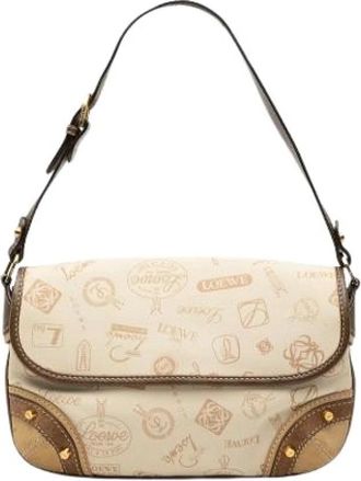 Loewe Pre-owned Shoulder Bag - Dames - Vintage Schoudertas - Beige - ONE Size - Leer - Vintage