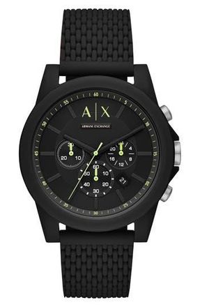 A|X Armani Exchange Outer Banks Chronograph Bracelet Watch, 44mm in Black at Nordstrom Rack