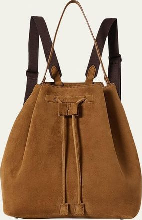 The Row Drawstring Backpack in Suede