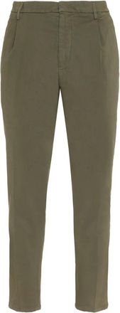 Dondup Katoenen Broek met Riemlussen - Heren - Slim Fit Broeken - Groen - W30 - Katoen - Broeken