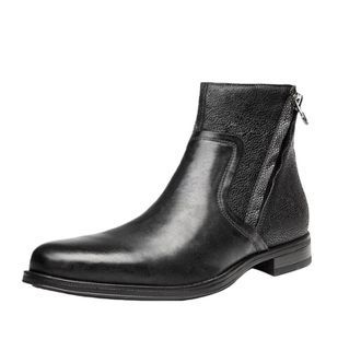 Generic Mens Classic Retro Chukka Boots Genuine Leather Slip On Ankle Dress Oxford Motorcycle Boots for Men (Black,7.5)