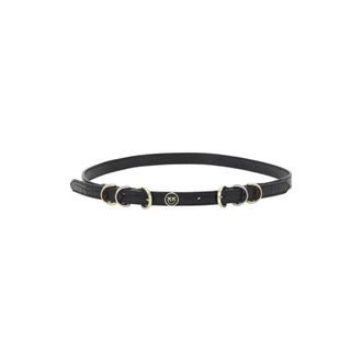 Pinko Leren riem met gegraveerde logogesp - Dames - Riemen - Zwart - S - Accessoires