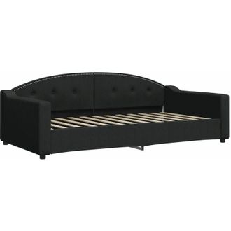 vidaXL Sof&aacute; Cama Sin Colch&oacute;n Tela Negro 100x200 Cm Vidaxl