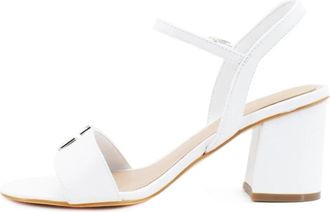 Guess High Heel Sandalen - Dames - Sandalen met hakken - Wit - 36 EU - Leer - Schoenen