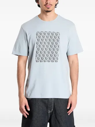Calvin Klein logo-print pattern short-sleeved T-shirt - men - Cotton - M - Grey