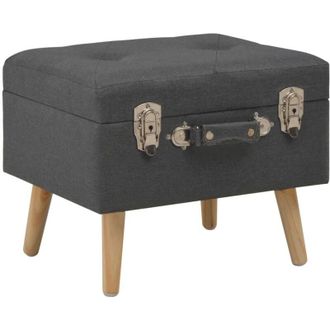 vidaXL Sgabello con Contenitore 40 cm in Tessuto Grigio Scuro - Vidaxl