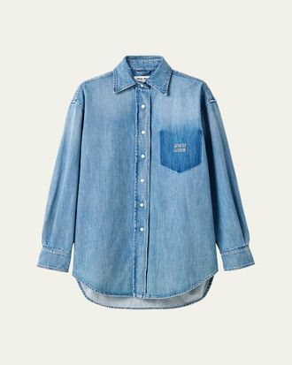 Miu Miu Denim Oversized Button-Down Shirt