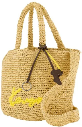 Kenzo Womens Raffia Crossbody Bag Beige