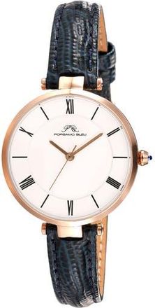 Porsamo Bleu Bellevue Leather Strap Watch, 32mm in Blue Rose Tone at Nordstrom Rack