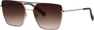 Brendel eyewear Sonnenbrille BRENDEL EYEWEAR Modell 905064, Damen, schwarz, hellgold, matt, metallic, Sonnenbrillen Sonnenbrille, Form Pilot, Logoschriftzug auf B&uuml;gel