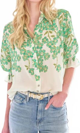Finley Sirena Button Front Shirt In Clover Print