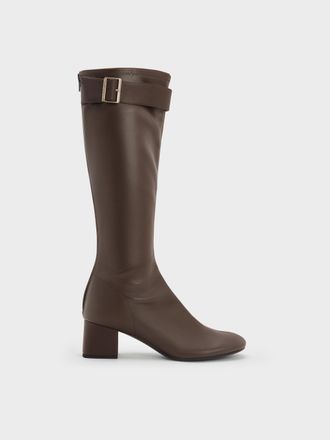 Charles & Keith Gerry Buckled Knee-High Boots