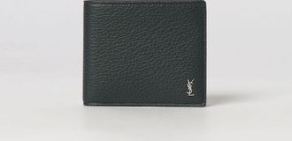 Saint Laurent Portafoglio East/West Tiny Cassandre in pelle martellata