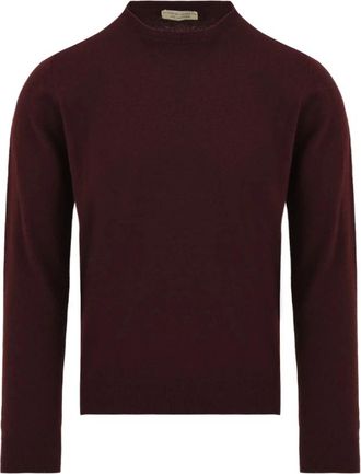 FILIPPO DE LAURENTIIS Trui met ronde hals - Heren - Ronde hals truien - Rood - 2XL - Wol - Truien & Vesten