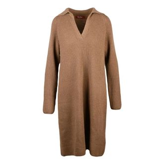Max Mara Kleedjes, Dames, Bruin, L, Wol, Mana Knit Dress