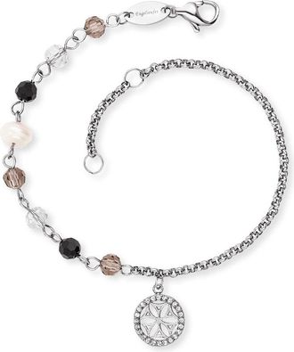 Engelsrufer Fusskette »BOHO Lebensblume« mit Zirkonia (synth.) - mit Glasperle, Süsswasserzuchtperle