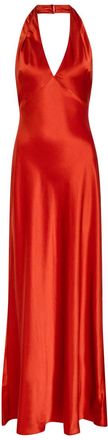 Reformation Daniela Halterneck Silk Dress - Red - 0 (UK4 / Xxs)