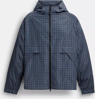 Coach Plaid Windbreaker In Recycled Polyester