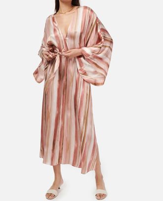 Cami NYC Xanthe Kaftan Dress In Painterly Stripe