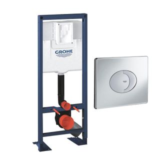 GROHE Bastidor De Soporte Para Inodoro De Ancho Reducido Con Placa De Accionamiento Grohe Placa De Accionamiento Skate Air, Horizontal, Cromo