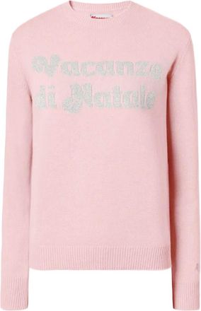 MC2 Saint Barth Soft Pink Sweater with Glittery Text
