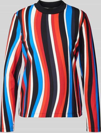 Marc Cain Longsleeve mit elastischem Rundhalsausschnitt in Rot, Größe 34