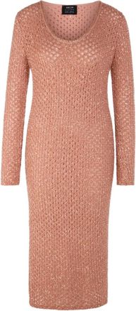 Marc Cain Sequin Knit Midi Jurk - Dames - Jurken - Oranje - Maat: L Wol