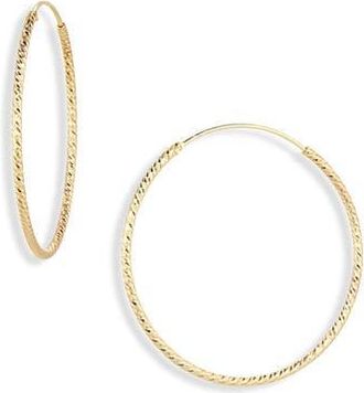 Argento Vivo Textured Twisted Endless Hoop Earrings in Gold at Nordstrom Rack