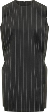Sportmax Black Stripes Round Neck Mini Dress