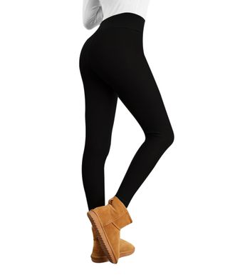 Power Flower Womens Extra-Thick Fleece Lined Thermal Leggings - High Waist, Slim Fit, Warm Winter Tights (LY166-Black-AA, 2XL-3XL)