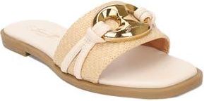 Seven 7 Raffia Flat Sandal in Bone at Nordstrom Rack, Size 8.5