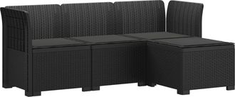 vidaXL Sof&aacute; De Jard&iacute;n Para 4 Personas Con Cojines Y Dise&ntilde;o De Rattan Vidaxl