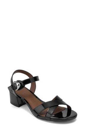 Aerosoles Cinzia Block Heel Sandal in Black Patent Pu at Nordstrom Rack, Size 7