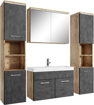 Badplaats Conjunto De Muebles De Ba&ntilde;o Paso Xl 80 X 40 Cm - Roble Casta&ntilde;o C