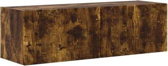 vidaXL Mueble De Tv Montado En La Pared Roble Ahumado Vidaxl