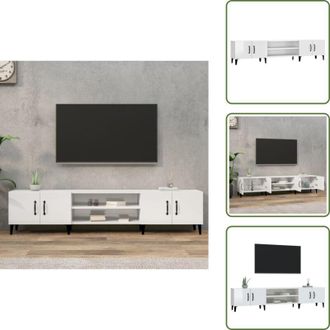 vidaXL The Living Store Mobile Porta TV Bianco Lucido 180x31,5x40 cm Legno Multistrato - Mobile TV in legno