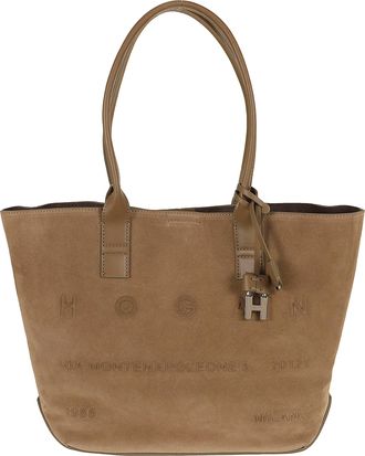 Hogan Address Small Suede Tote Bag