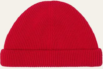 Loro Piana Mens Sloop Wool Ribbed Beanie Hat