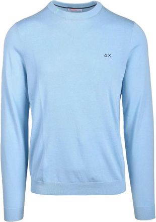 Sun 68 Katoenen Gebreide Trui - Heren - Ronde hals truien - Blauw - L - Katoen - Truien & Vesten
