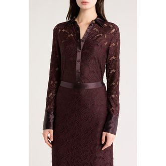 Derek Lam Raissa Button-Up Shirt in Aubergine at Nordstrom Rack, Size Medium