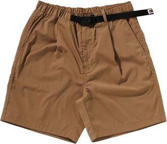 A Bathing Ape Belt 1 Pleat Elasticated Relaxed Fit Shorts Brown 0ZXSPM318531QBGX