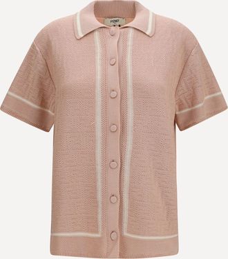Fendi Camicia crochet con logo FF all-over Woman 40