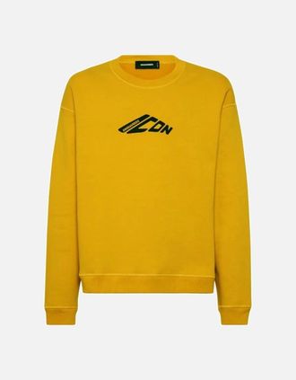 Dsquared2 Mens Dsquared2 Icon New Generation Relax Fit Yellow Sweatshirt - Size: 42