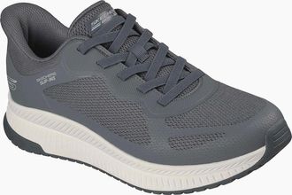 Skechers Mens Skechers BOBS Sport Squad Chaos 4 Mens Charcoal Standard Trainers - Grey - Size: 10