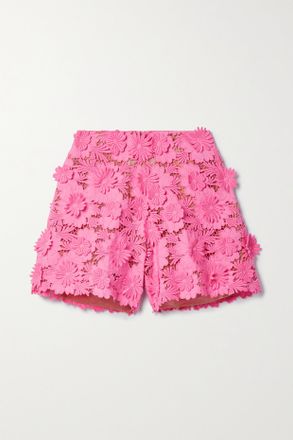 Oscar De La Renta Shorts In Pizzo Guipure Di Cotone - Rosa