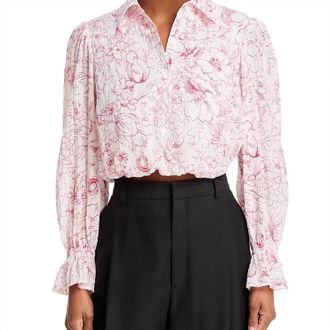 Cinq &agrave; Sept Doodle Zendaya Top In White/goji Berry