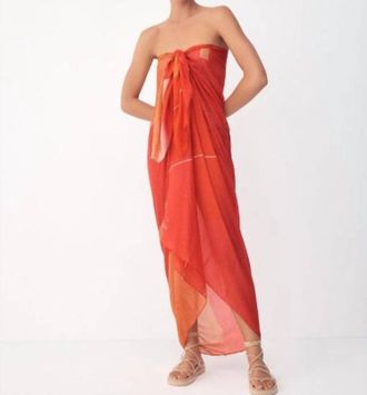 Bird & Knoll Womens Shadow Play Sarong In Orange