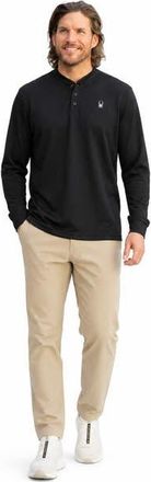 Spyder Men Long Sleeve Thermal Henley in Black at Nordstrom, Size Large