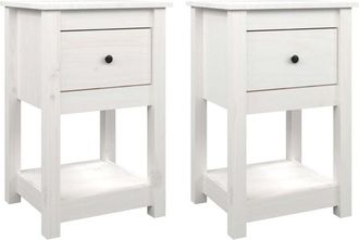 vidaXL Vidaxl - Bedside Cabinets 2 pcs White 40x35x61.5 cm Solid Wood Pine