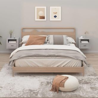 vidaXL Mesitas De Noche De Pared 2 Uds Gris Sonoma 50x36x40 Cm Vidaxl